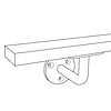 Trapleuning in RAL kleur naar wens (gecoat) op maat - rechthoekig (40x15 mm) - incl. leuninghouders TYPE 1 - coating in iedere RAL kleur