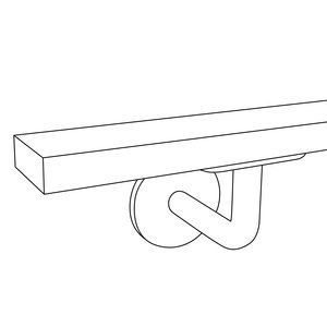 Trapleuning in RAL kleur naar wens - rechthoekig (40x15 mm) - incl. dragers TYPE 3