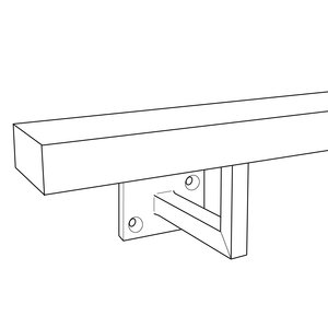 Trapleuning in RAL kleur naar wens - rechthoekig (40x20 mm) - incl. dragers TYPE 10
