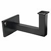 Zwarte leuninghouder - TYPE 10 - recht - voor rechthoekige / vierkante trapleuningen - coating zwart RAL 9005