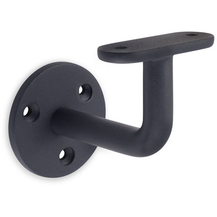 Antraciet leuninghouder - TYPE 1 - recht - voor rechthoekige / vierkante trapleuningen - coating donkergrijs RAL 7016 of 7021