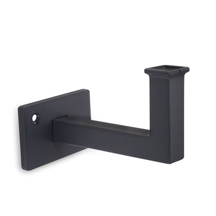 Antraciet leuninghouder - TYPE 10 - recht - voor rechthoekige / vierkante trapleuningen - coating donkergrijs RAL 7016 of 7021