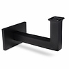 Zwarte trapleuning (gecoat) op maat - voor buiten - vierkant (40x40 mm) - incl. leuninghouders TYPE 11 - coating zwart RAL 9005