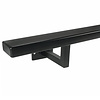 Zwarte trapleuning (gecoat) op maat - rechthoekig (40x15 mm) - incl. leuninghouders TYPE 10 - coating zwart RAL 9005
