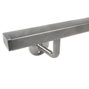 Inox trapleuning - voor buiten - rechthoekig (40x20 mm) - incl. dragers TYPE 1