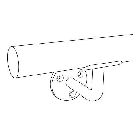 Trapleuning in RAL kleur naar wens (gecoat) op maat - voor buiten - rond smal - incl. leuninghouders TYPE 1 - coating in iedere RAL kleur