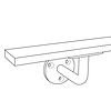 Trapleuning in RAL kleur naar wens (gecoat) op maat - voor buiten - rechthoekig (40x10 mm) - incl. leuninghouders TYPE 1 - coating in iedere RAL kleur