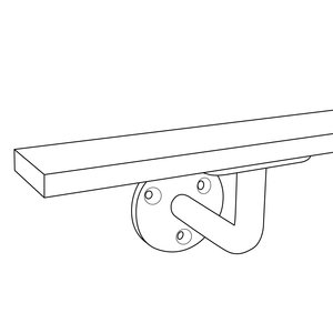 Trapleuning in RAL kleur naar wens - voor buiten - rechthoekig (40x10 mm) - incl. dragers TYPE 1
