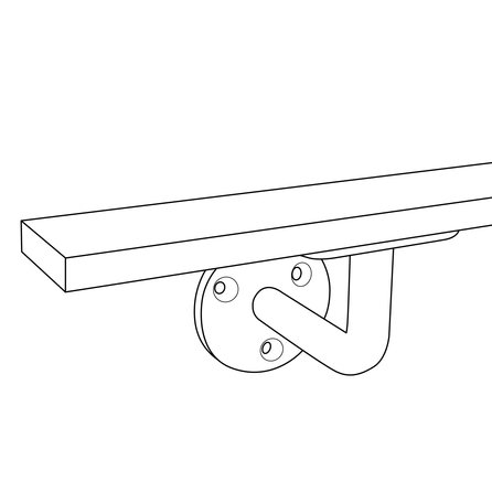 Trapleuning in RAL kleur naar wens (gecoat) op maat - voor buiten - rechthoekig (40x10 mm) - incl. leuninghouders TYPE 1 - coating in iedere RAL kleur