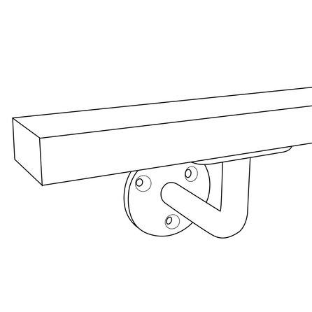 Trapleuning in RAL kleur naar wens (gecoat) op maat - voor buiten - rechthoekig (40x20 mm) - incl. leuninghouders TYPE 1 - coating in iedere RAL kleur