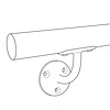 Trapleuning in RAL kleur naar wens (gecoat) op maat - voor buiten - rond smal - incl. leuninghouders TYPE 2 - coating in iedere RAL kleur