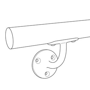 Trapleuning in RAL kleur naar wens - voor buiten - rond smal - incl. dragers TYPE 2