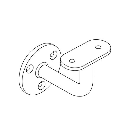 Leuninghouder in RAL kleur naar wens - TYPE 1 - recht - voor rechthoekige / vierkante trapleuningen - coating in iedere RAL kleur - voor buiten