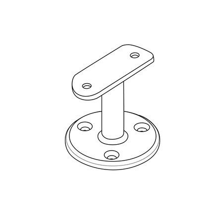 Leuninghouder in RAL kleur naar wens - TYPE 4 - rond - voor ronde trapleuningen (42,4 mm) - coating in iedere RAL kleur - voor buiten