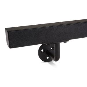 Zwarte trapleuning - voor buiten - vierkant (40x40 mm) - incl. dragers TYPE 1