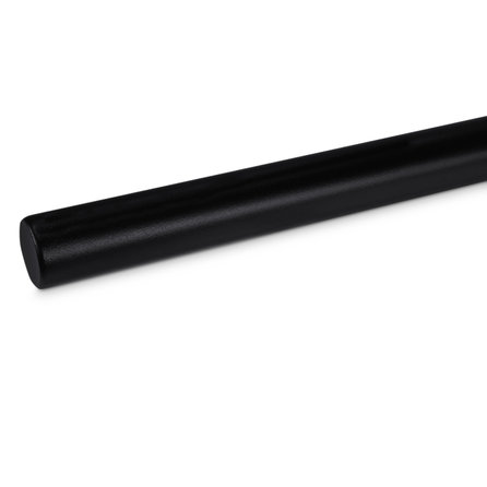 Zwarte trapleuning (gecoat) op maat - voor buiten - rond smal - coating zwart RAL 9005