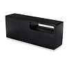 Zwarte leuninghouder - TYPE 13 - recht - voor 40x10 mm trapleuningen - coating zwart RAL 9005  - voor buiten