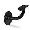 Zwarte leuninghouder - TYPE 2 - rond - voor ronde trapleuningen (42,4 mm) - coating zwart RAL 9005 - voor buiten