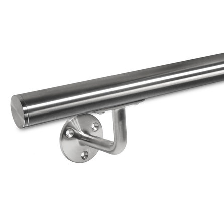 Inox trapleuning op maat - rond smal - incl. leuninghouders TYPE 1