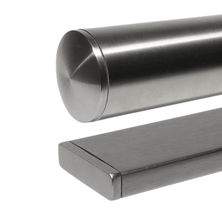 Proefstuk - inox trapleuning - 10 cm lang + einddop