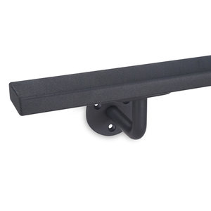 Antraciet trapleuning - rechthoekig (40x15 mm) - incl. dragers TYPE 1