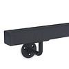 Antraciet trapleuning (gecoat) op maat - vierkant (40x40 mm) - incl. leuninghouders TYPE 1 - coating donkergrijs RAL 7016 of 7021