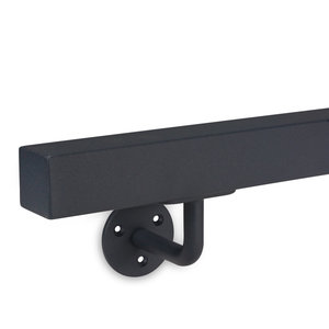 Antraciet trapleuning - voor buiten - vierkant (40x40 mm) - incl. dragers TYPE 1
