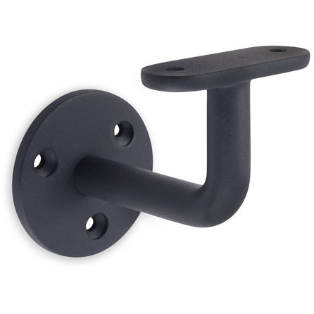 Antraciet trapleuning (gecoat) op maat - vierkant (40x40 mm) - incl. leuninghouders TYPE 1 - coating donkergrijs RAL 7016 of 7021 - voor buiten