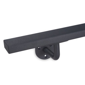 Antraciet trapleuning - voor buiten - rechthoekig (40x20 mm) - incl. dragers TYPE 1