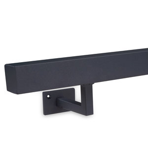 Antraciet trapleuning - vierkant (40x40 mm) - incl. dragers TYPE 10