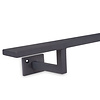 Antraciet trapleuning (gecoat) op maat - rechthoekig (40x10 mm) - incl. leuninghouders TYPE 10 - coating donkergrijs RAL 7016 of 7021