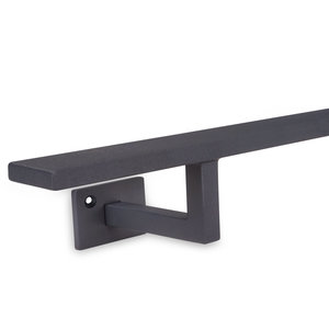 Antraciet trapleuning - rechthoekig (40x10 mm) - incl. dragers TYPE 10