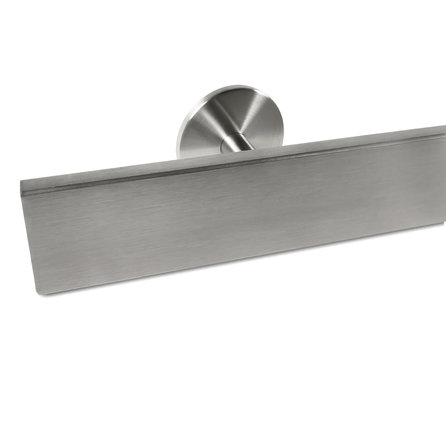 Inox trapleuning op maat - rechthoekig (50x10 mm) - incl. leuninghouders TYPE 5