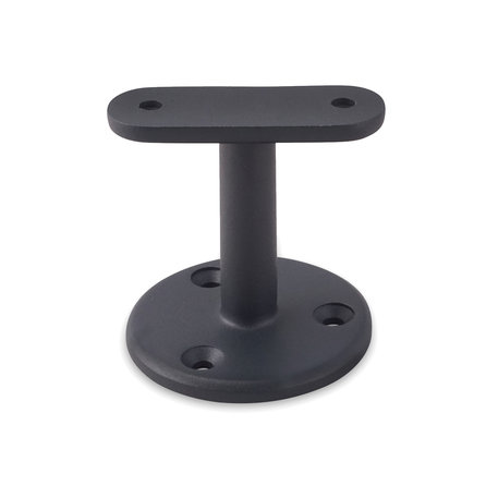 Antraciet leuninghouder - TYPE 4 - recht - voor rechthoekige / vierkante trapleuningen - coating donkergrijs RAL 7016 of 7021