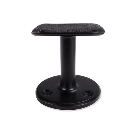 Zwarte leuninghouder - TYPE 4 - rond - voor ronde trapleuningen (42,4 mm) - coating zwart RAL 9005 - voor buiten