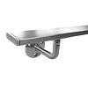 Inox trapleuning op maat - rechthoekig (40x10 mm) - incl. leuninghouders TYPE 1 VARIABEL
