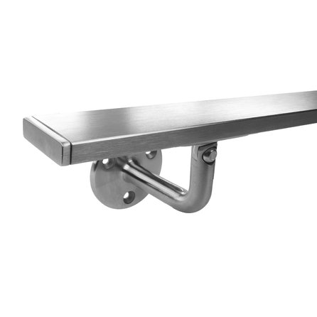 Inox trapleuning op maat - rechthoekig (40x10 mm) - incl. leuninghouders TYPE 1 VARIABEL