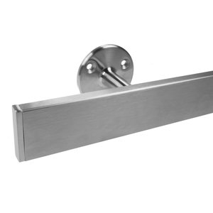 Inox trapleuning - rechthoekig (40x10 mm) - incl. dragers TYPE 4