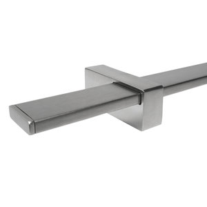 Inox trapleuning - rechthoekig (40x10 mm) - incl. dragers TYPE 13