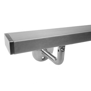 Inox trapleuning - rechthoekig (40x20 mm) - incl. dragers TYPE 1 VARIABEL