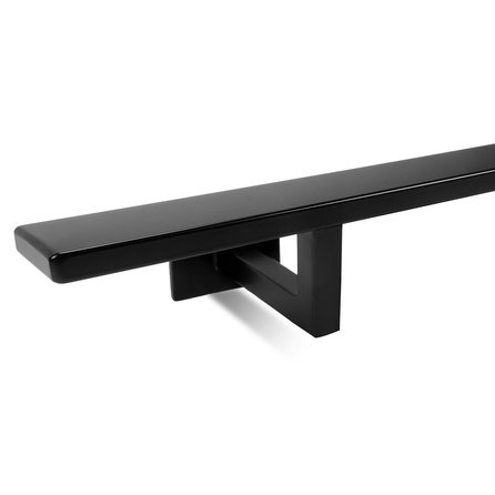 Zwarte trapleuning (gecoat) op maat - rechthoekig (40x10 mm) - incl. leuninghouders TYPE 11 - coating zwart RAL 9005