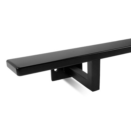 Zwarte trapleuning (gecoat) op maat - rechthoekig (40x10 mm) - incl. leuninghouders TYPE 10 - coating zwart RAL 9005