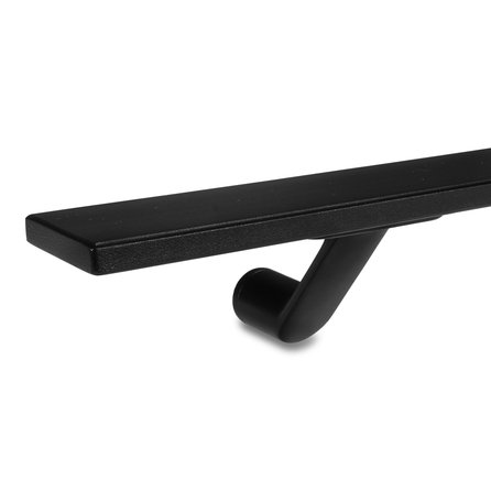 Zwarte trapleuning (gecoat) op maat - rechthoekig (40x10 mm) - incl. leuninghouders TYPE 7 - coating zwart RAL 9005 Zwarte trapleuning (gecoat) op maat - rechthoekig (40x10 mm) - incl. leuninghouders TYPE 7 - coating zwart RAL 9005