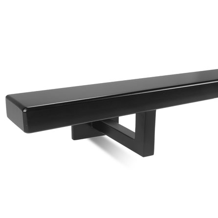 Zwarte trapleuning (gecoat) op maat - rechthoekig (40x20 mm) - incl. leuninghouders TYPE 11 - coating zwart RAL 9005