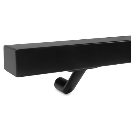Zwarte trapleuning (gecoat) op maat - vierkant (40x40 mm) - incl. leuninghouders TYPE 7 - coating zwart RAL 9005 Zwarte trapleuning (gecoat) op maat - vierkant (40x40 mm) - incl. leuninghouders TYPE 7 - coating zwart RAL 9005