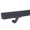 Antraciet trapleuning (gecoat) op maat - vierkant (40x40 mm) - incl. leuninghouders TYPE 7 - coating donkergrijs RAL 7016 of 7021