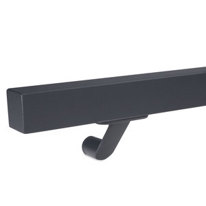 Antraciet trapleuning - vierkant (40x40 mm) - incl. dragers TYPE 7