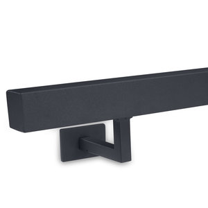 Antraciet trapleuning - vierkant (40x40 mm) - incl. dragers TYPE 11