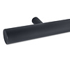 Antraciet trapleuning (gecoat) op maat - rond - incl. leuninghouders TYPE 14 - coating donkergrijs RAL 7016 of 7021 - voor buiten
