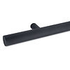Antraciet trapleuning (gecoat) op maat - rond smal - incl. leuninghouders TYPE 14 - coating donkergrijs RAL 7016 of 7021 - voor buiten